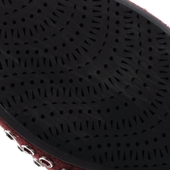 Alaia Women's Buckle Ballerina Flats Leather with Crystals - Image 6