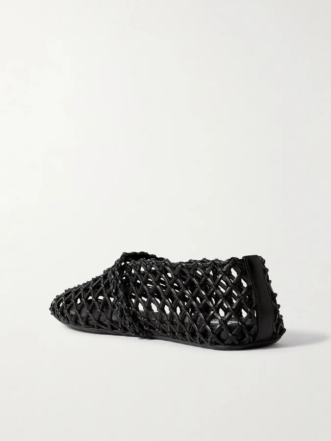 Alaïa - Woven Leather Ballet Flats - Black - Image 3