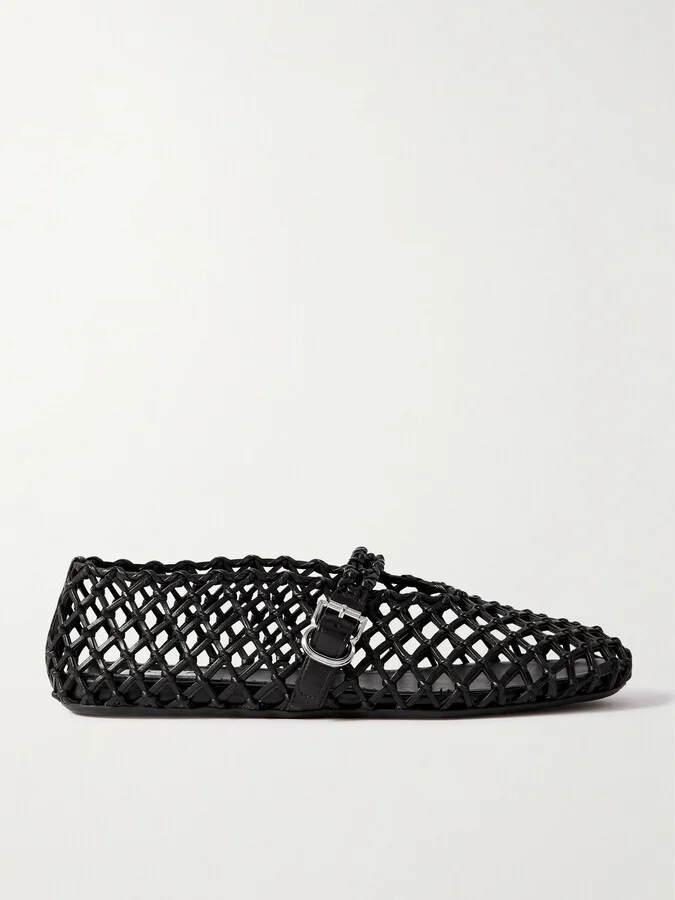 Alaïa - Woven Leather Ballet Flats - Black