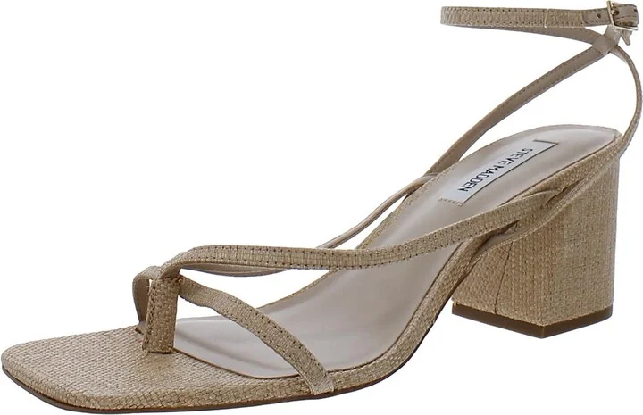 Alaina Womens Buckle Slingback Block Heel