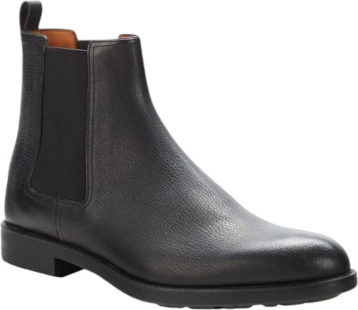 Alan 6230181 Men's Black Goat Grained Leather Chelsea Boots