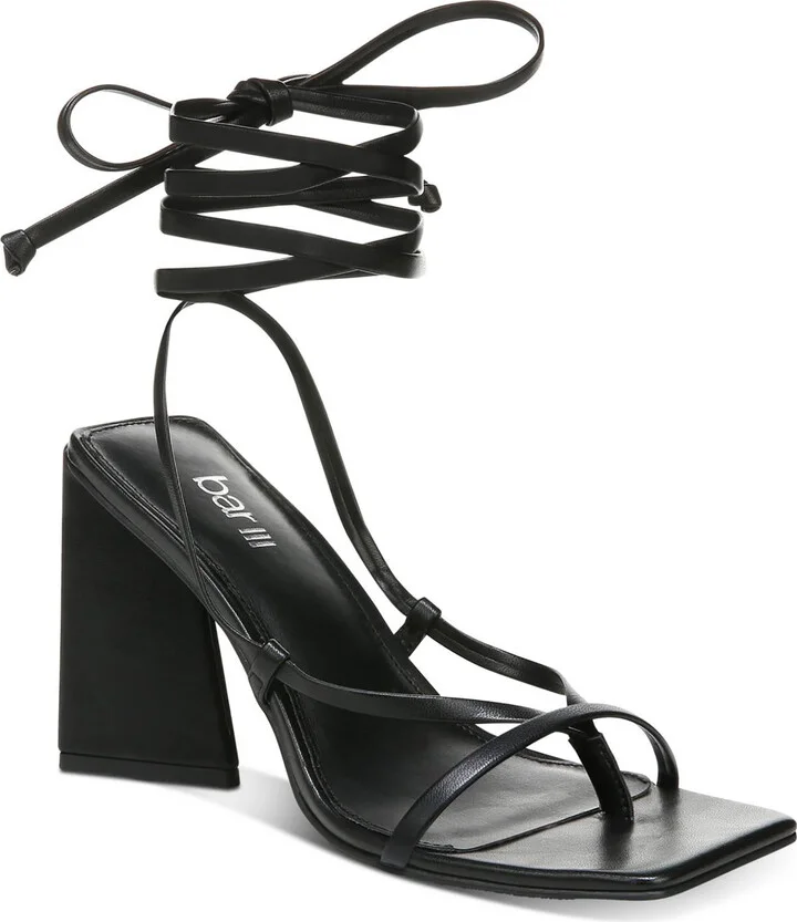 Alana Womens Faux Leather Ankle Tie Slingback Sandals