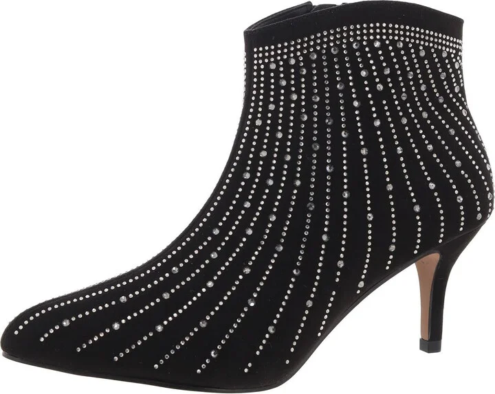 Alannis Womens Faux Suede Rhinestone Ankle Boots
