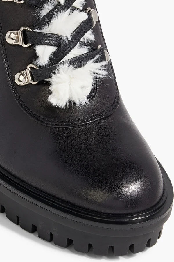 Alaska faux fur-trimmed leather ankle boots - Image 4