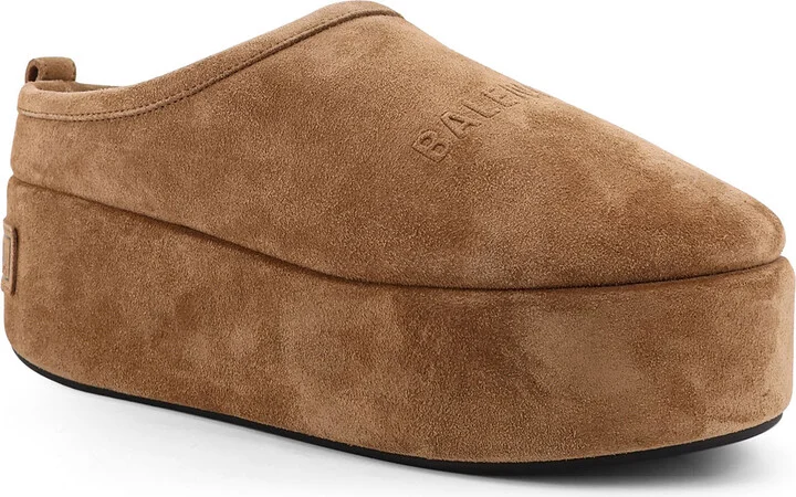 Alaska Soft Suede Mule With Plateau - Image 2