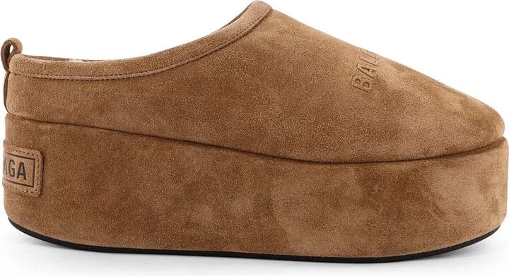 Alaska Soft Suede Mule With Plateau