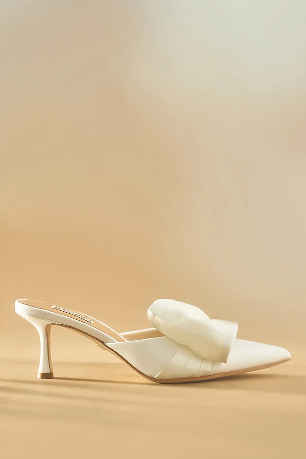 Alaya Pointed-Toe Kitten-Heel Mules