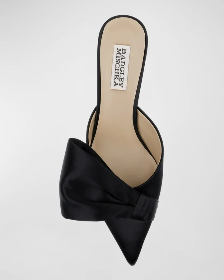 Alaya Silk Bow Mule Pumps - Image 2