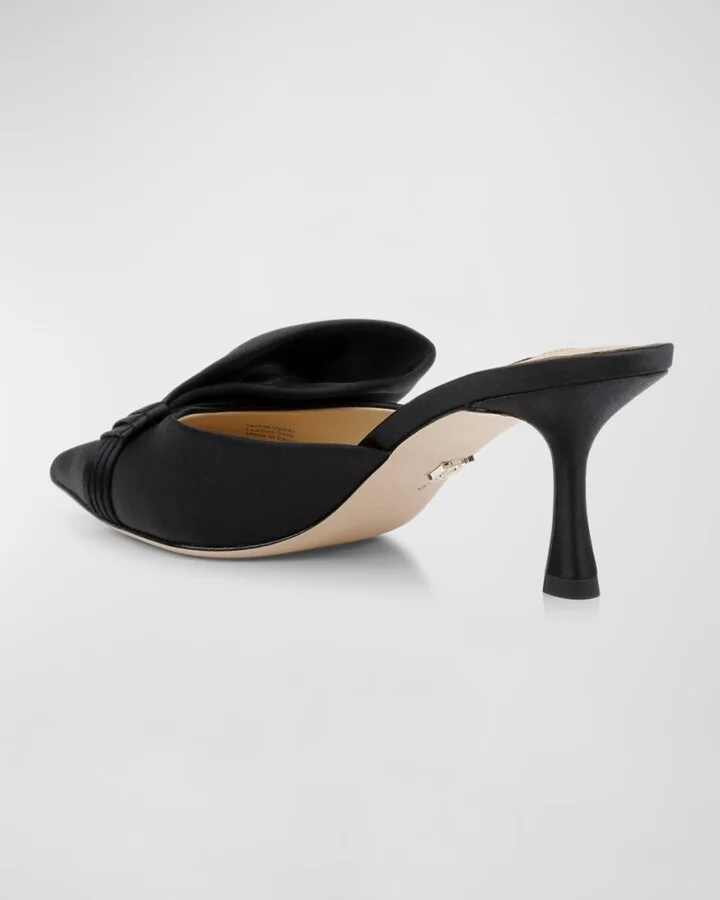Alaya Silk Bow Mule Pumps - Image 4