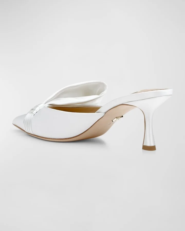 Alaya Silk Bow Mule Pumps - Image 10