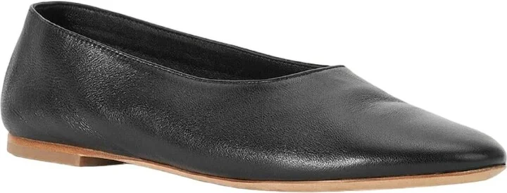 Alba Ballet Leather Flats In Black