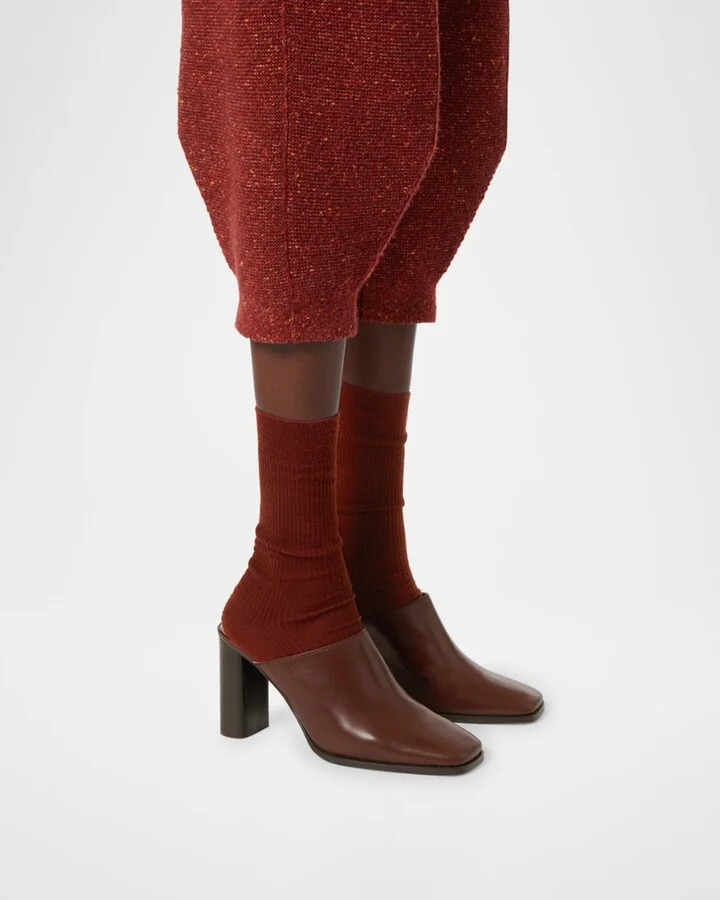 Alba Leather Square-Toe Mules - Image 2