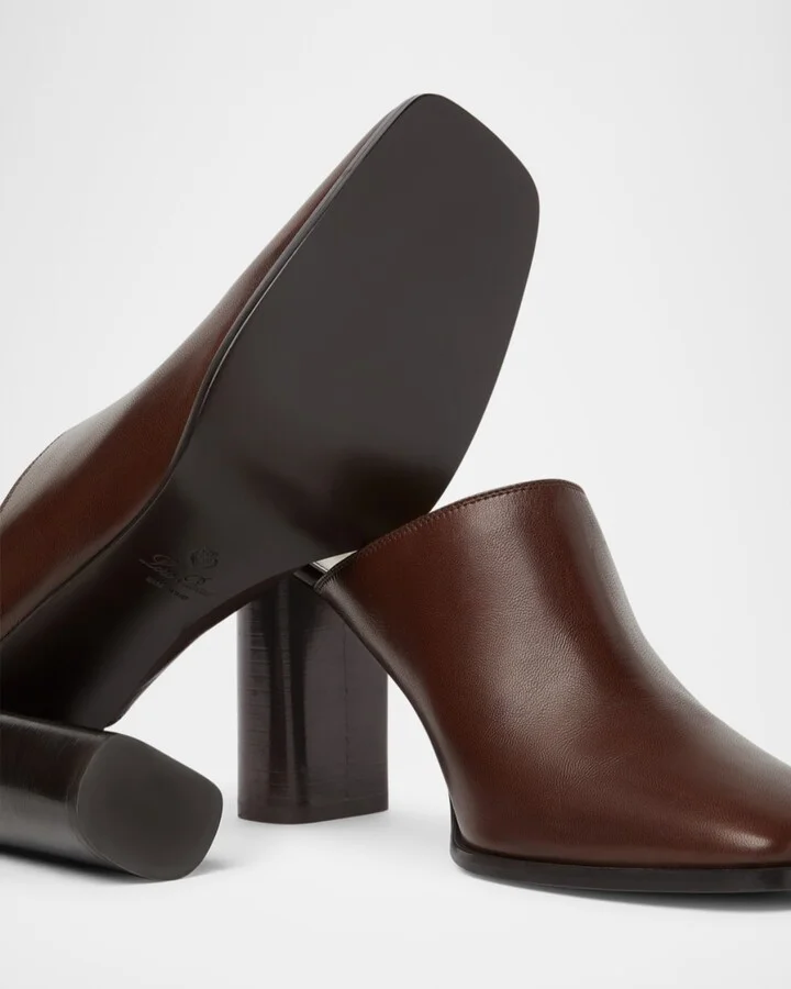 Alba Leather Square-Toe Mules - Image 3