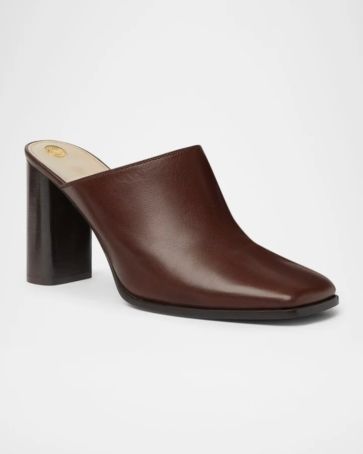 Alba Leather Square-Toe Mules - Image 4