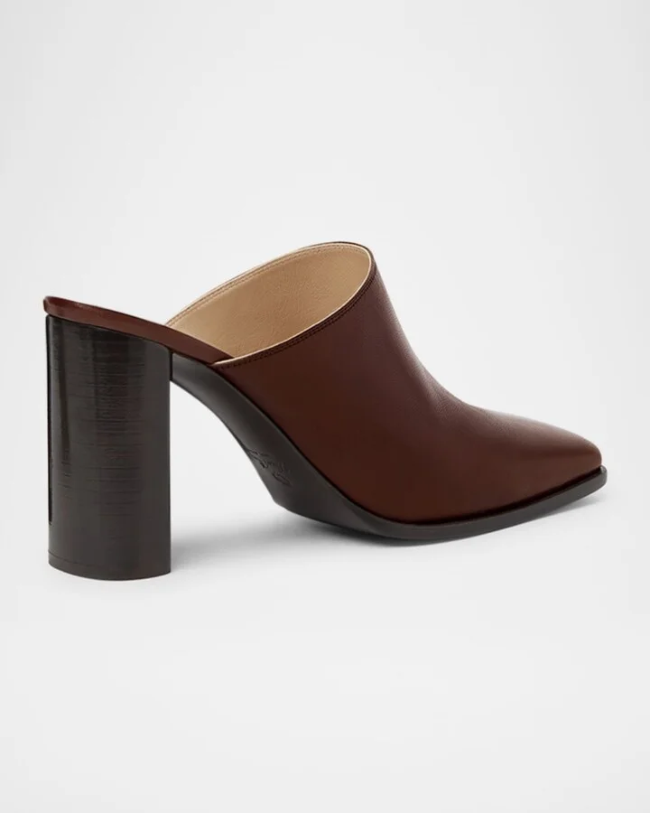 Alba Leather Square-Toe Mules - Image 9