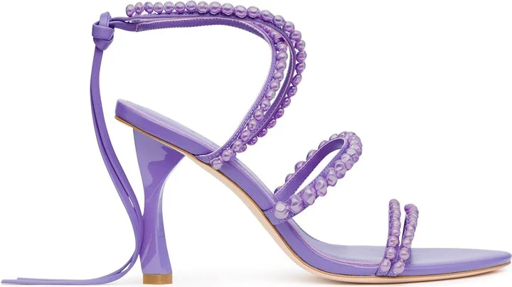 Alba Pearl Sculptural Heel In Colour Deep Violet Size 35