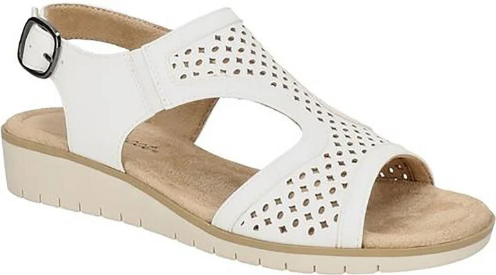 ALBA Womens Faux Leather Open Toe Wedge Sandals