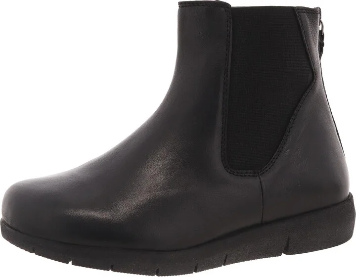 Albany Womens Leather Wedge Chelsea Boots