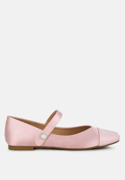 Albi Patent Toe Cap Satin Womens Mary Jane - Image 2