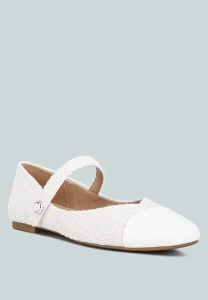 Albi Patent Toe Cap Satin Womens Mary Jane - Image 3