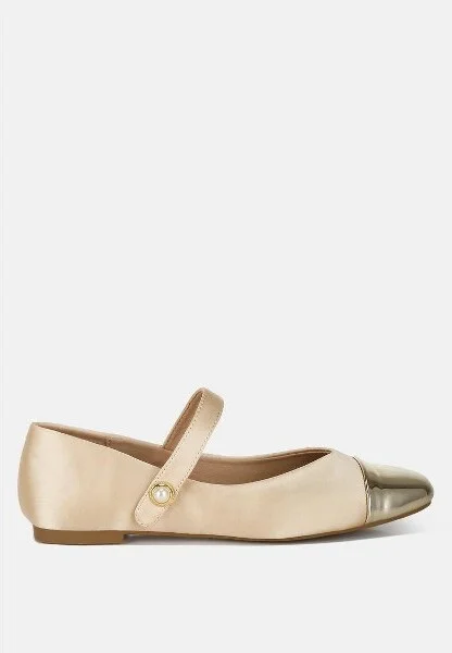 Albi Patent Toe Cap Satin Womens Mary Jane - Image 4