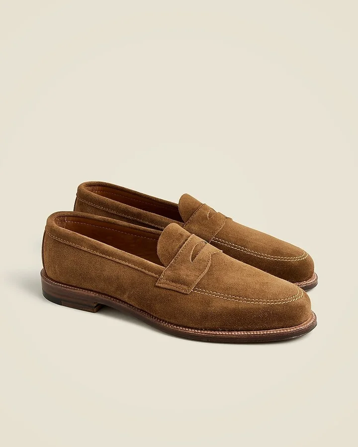 Alden® for J.Crew suede penny loafers