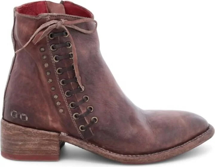 Aldina Rustic Boots In Red