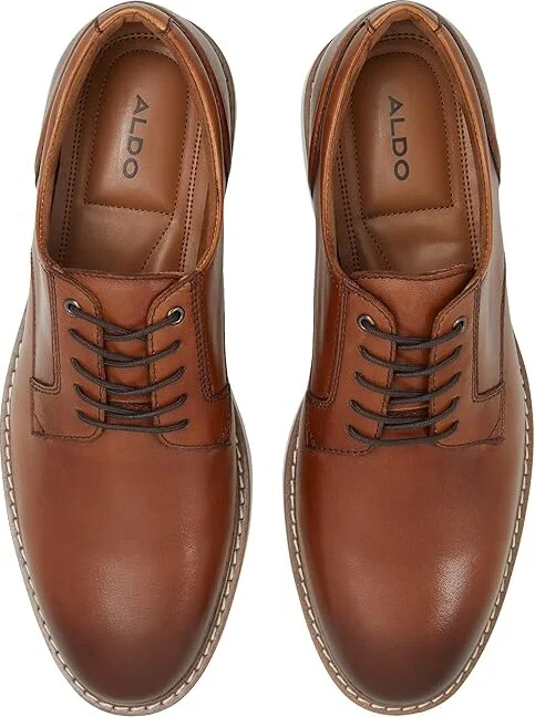 ALDO Barclay Men's Lace Up Wing Tip Shoes Cognac : EU 40 (US Men's 7.5) B - Narrow, Leather - Image 2