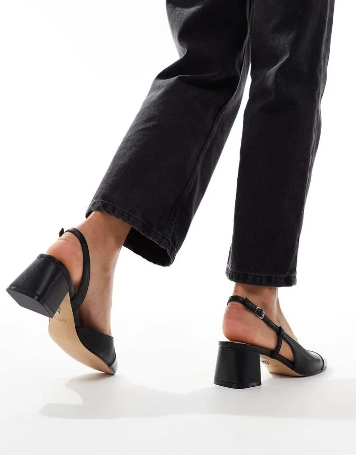 ALDO Bialle Heeled Shoe in Black Leather - Image 4