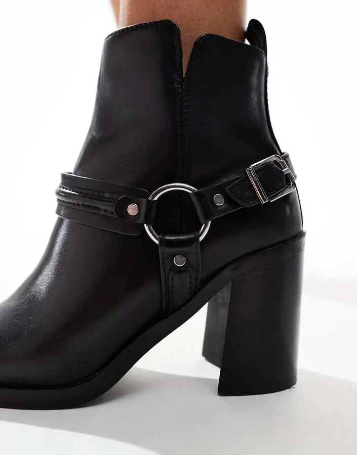 ALDO Catasetum Biker Heeled Ankle Boot in Black - Image 3