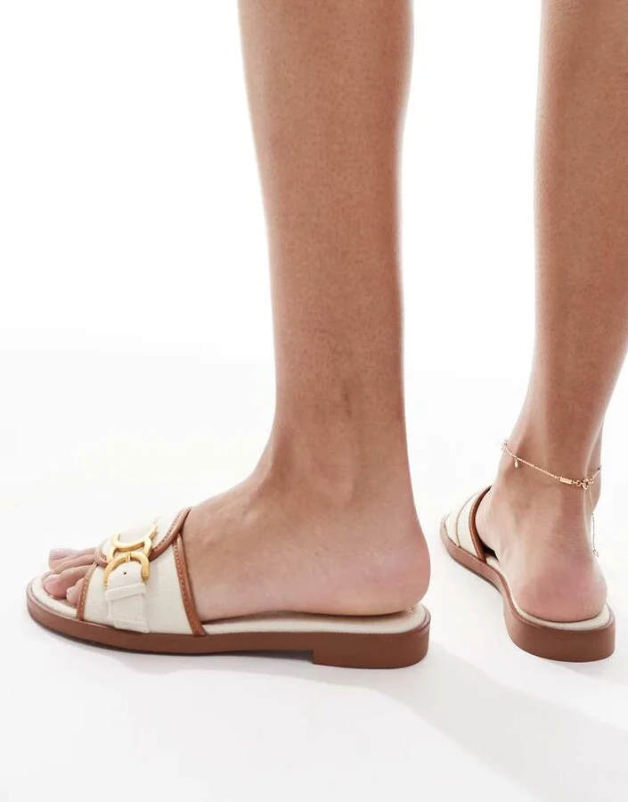 ALDO Dallaedar flat sandals in white natural - Image 4