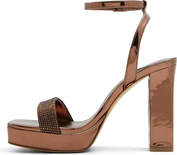ALDO Diedra Women's Sandals Bronze : EU 37 (US Women's 6.5) B - Medium, Leather/Rubber - Image 5