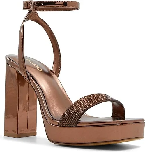 ALDO Diedra Women's Sandals Bronze : EU 37 (US Women's 6.5) B - Medium, Leather/Rubber