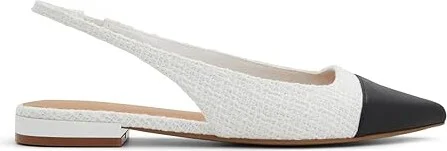 ALDO Fleure Women's Flat Shoes White/Black : EU 38.5 (US Women's 8) B - Medium, Polyester/Rubber - Image 7