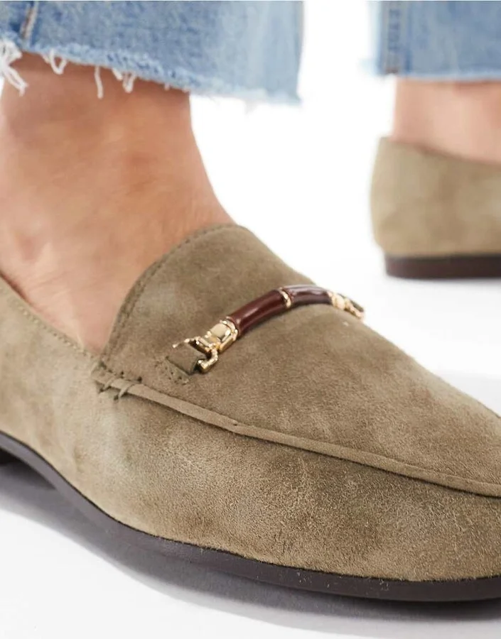 ALDO Francine loafers in olive suede - Image 3
