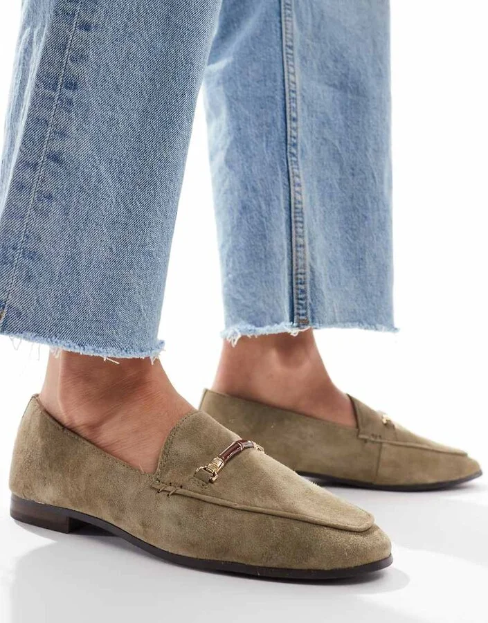 ALDO Francine loafers in olive suede - Image 4