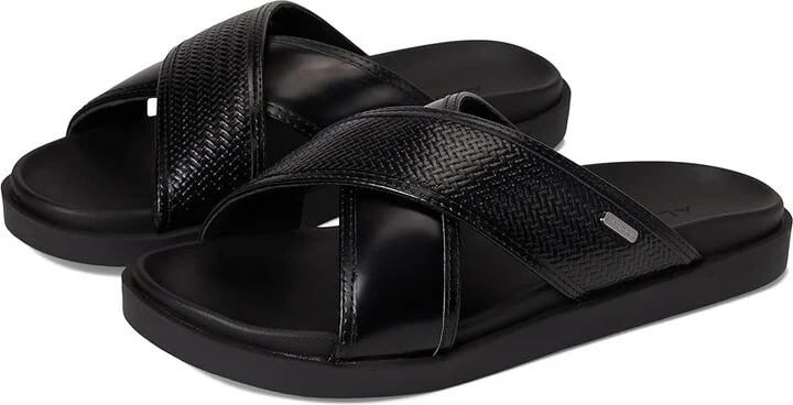 ALDO Mario Men's Sandals Black : EU 40 (US Men's 7.5) D - Medium, Leather