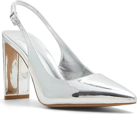 ALDO Meesha High Heels Silver : EU 36 (US Women's 6) B - Medium, Rubber/Synthetic