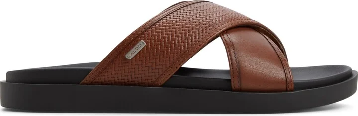 Aldo Men's Mario Leather Slip On Sandals - Image 9