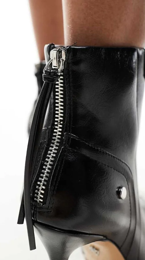 ALDO Nilita heeled ankle boots with toe cap in black - Image 3
