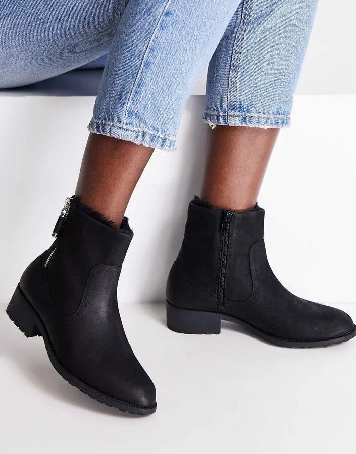ALDO Orionweg boots with faux fur trim in black - Image 3