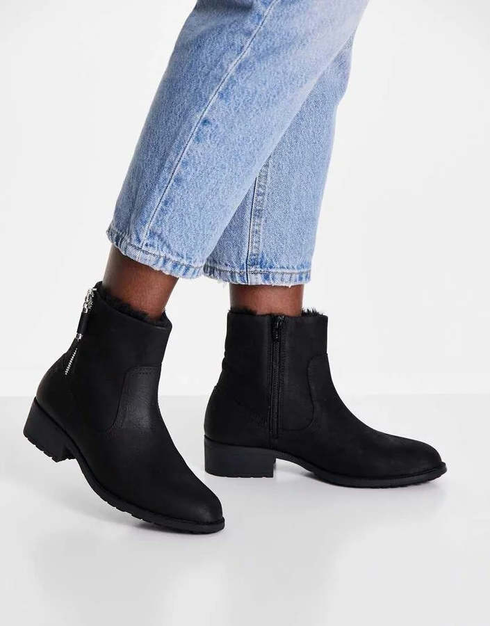ALDO Orionweg boots with faux fur trim in black