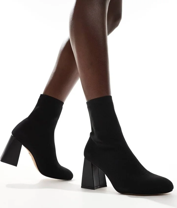 ALDO Rowallan mid heel ankle boots in black knit