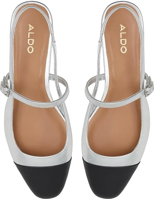 ALDO Sadey Women's Flat Shoes Silver : EU 40 (US Women's 9) B - Medium, Leather - Image 2