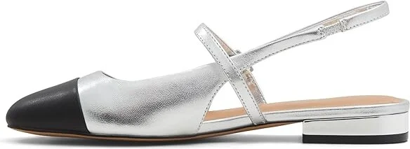 ALDO Sadey Women's Flat Shoes Silver : EU 40 (US Women's 9) B - Medium, Leather - Image 4