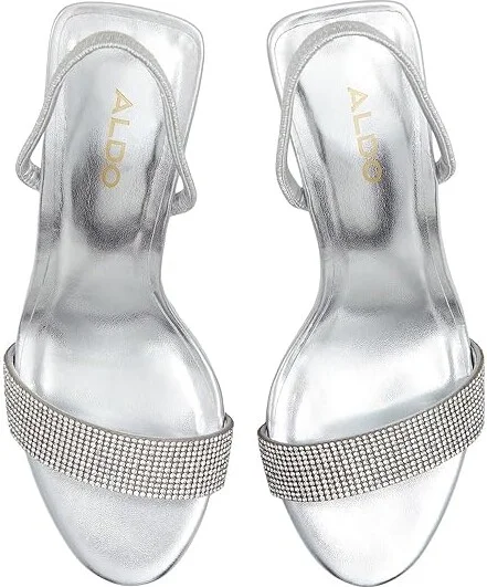 ALDO Saje Women's Sandals Silver : EU 37.5 (US Women's 7) B - Medium, Rubber/Synthetic - Image 2