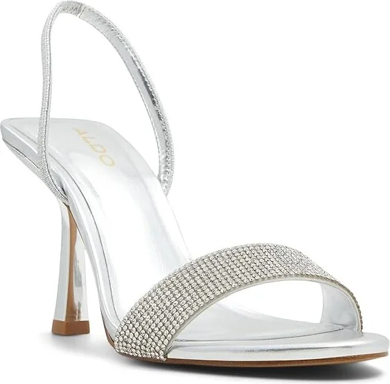 ALDO Saje Women's Sandals Silver : EU 37.5 (US Women's 7) B - Medium, Rubber/Synthetic