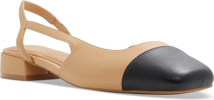 Aldo Women's Amandine Slingback Cap Toe Block-Heel Flats