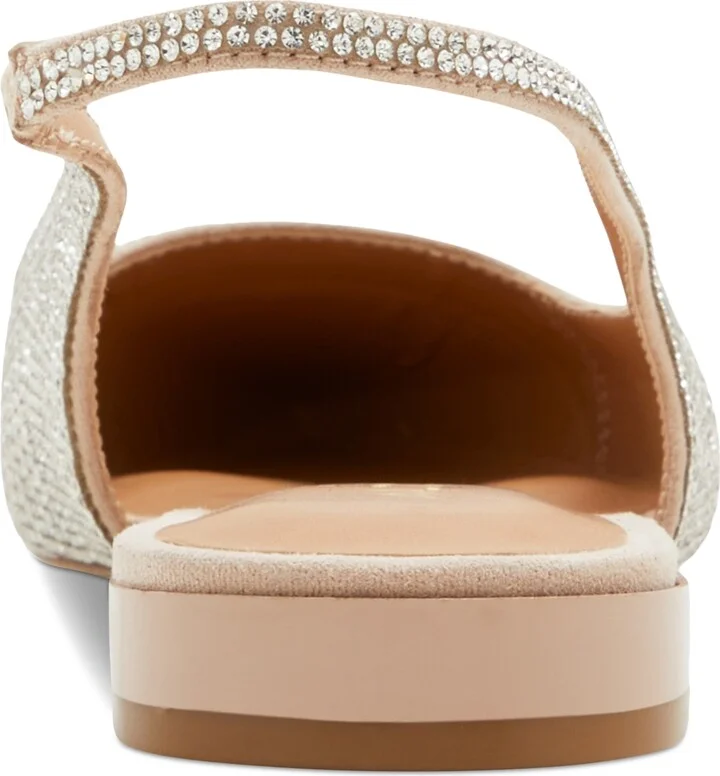 Aldo Women's Fleure Slingback Cap-Toe Flats - Black/White Rhinestone - Image 3