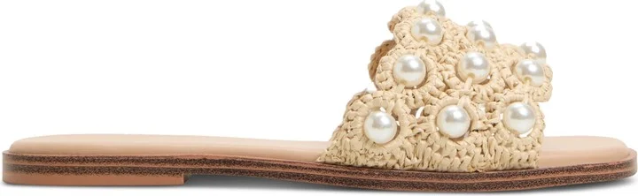 Aldo Women's Gizelle Pearl Embellished Flat Slide Sandals - Image 2